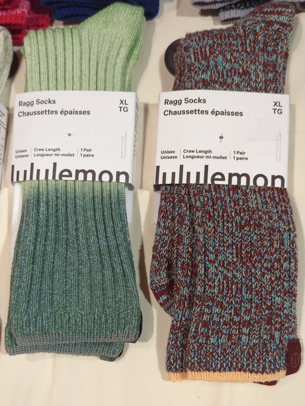 Lululemon NWT Cotton Ragg Socks XL Buyer's Choice Color 1 Pair Unisex